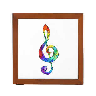 Rainbow musical key treble clef desk organizer