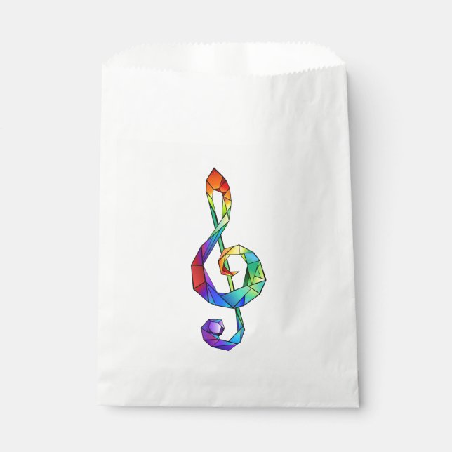 Rainbow musical key treble clef favor bag (Front)