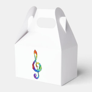 Rainbow musical key treble clef favor boxes
