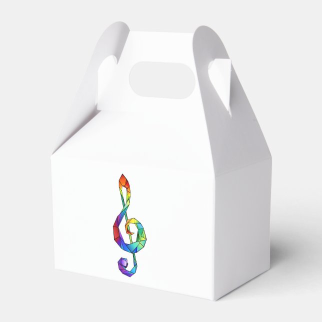 Rainbow musical key treble clef favor boxes (Front Side)