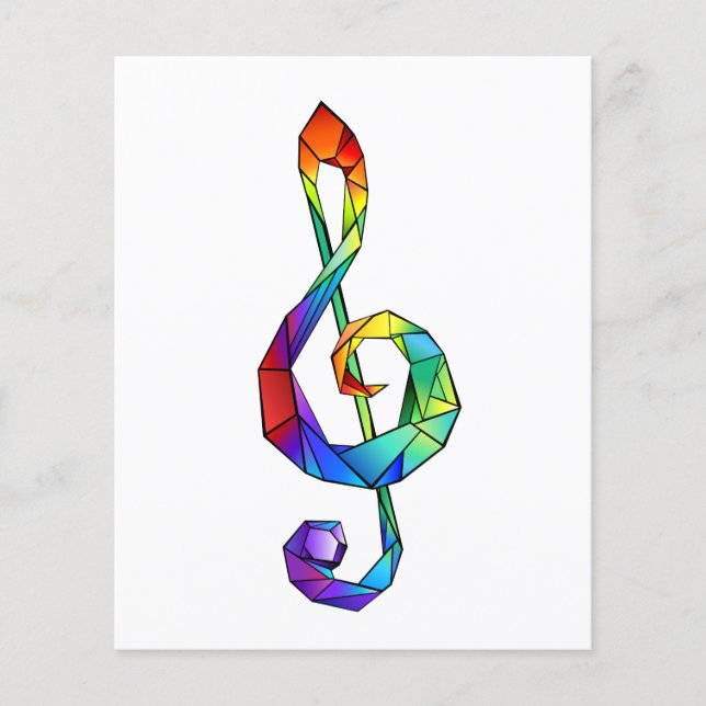 Rainbow musical key treble clef flyer (Front)