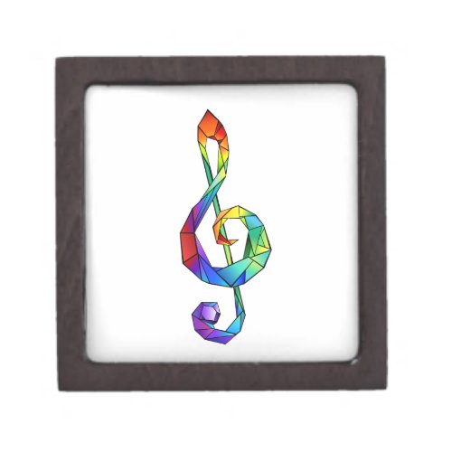Rainbow musical key treble clef gift box