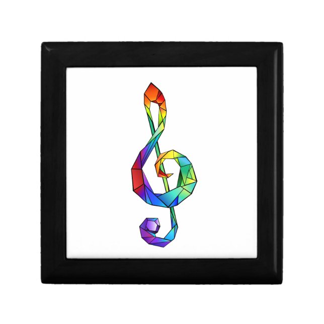 Rainbow musical key treble clef gift box (Front)