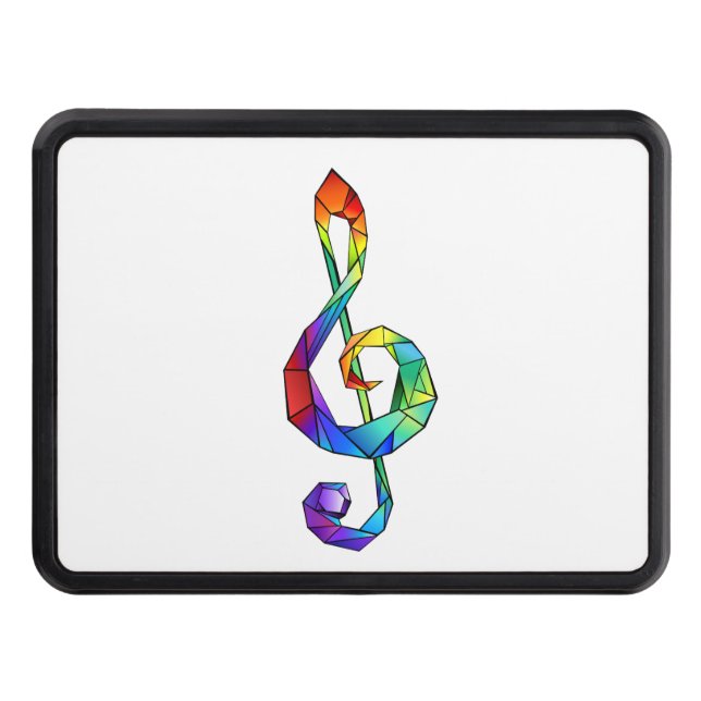 Rainbow musical key treble clef hitch cover (Front)