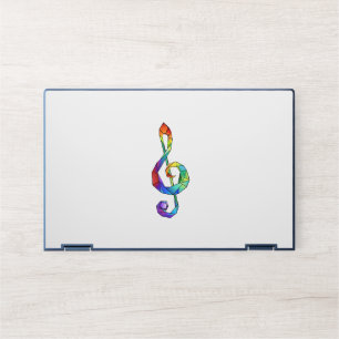 Rainbow musical key treble clef HP laptop skin