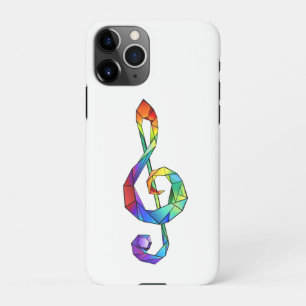 Rainbow musical key treble clef iPhone 11Pro case