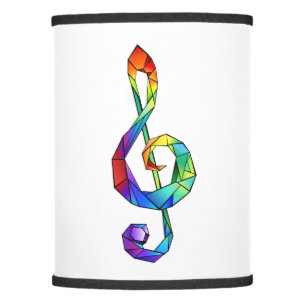 Rainbow musical key treble clef lamp shade