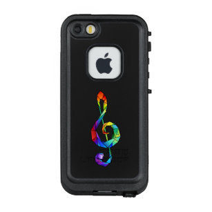 Rainbow musical key treble clef LifeProof FRĒ iPhone SE/5/5s case