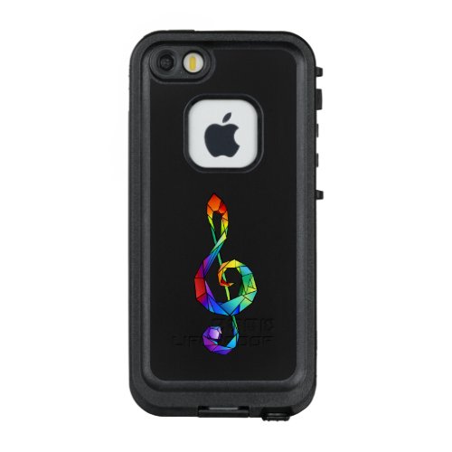 Rainbow musical key treble clef LifeProof FRĒ iPhone SE55s case