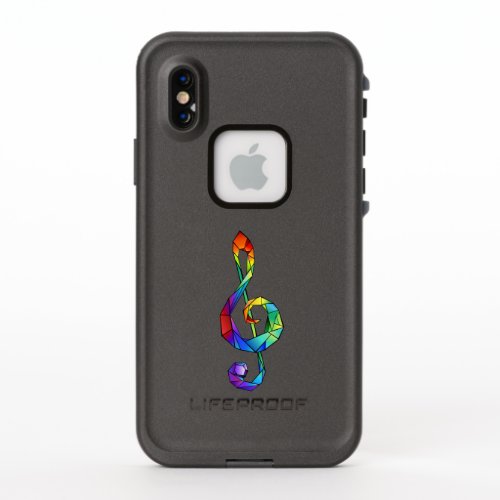 Rainbow musical key treble clef