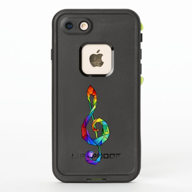 Rainbow musical key treble clef LifeProof iPhone case (Back)