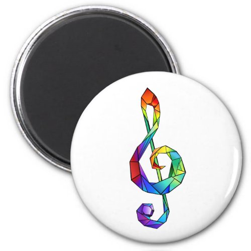 Rainbow Musical Key treble clef Magnet