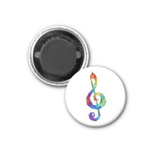 Rainbow musical key treble clef magnet