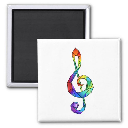 Rainbow Musical Key treble clef Magnet