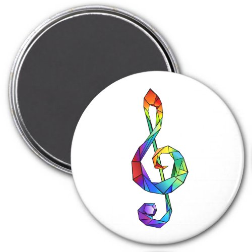 Rainbow musical key treble clef magnet