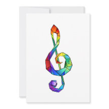Rainbow musical key treble clef