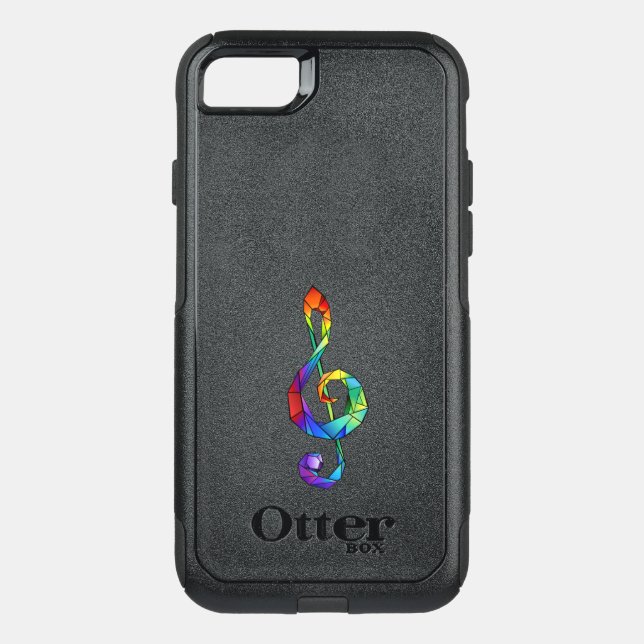 Rainbow musical key treble clef otterbox iPhone case (Back)