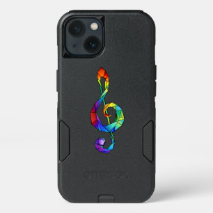 Rainbow musical key treble clef iPhone 13 case