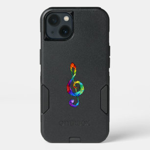 Rainbow musical key treble clef iPhone 13 case