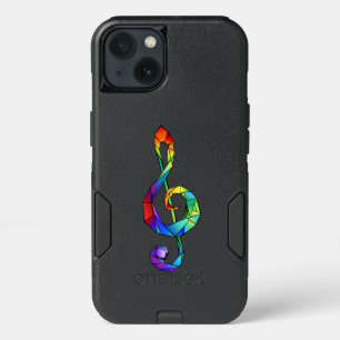 Rainbow musical key treble clef iPhone 13 case