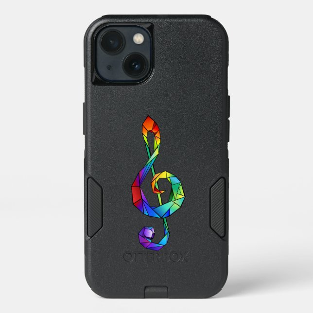 Rainbow musical key treble clef otterbox iPhone case (Back)