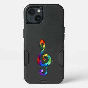 Rainbow musical key treble clef iPhone 13 case