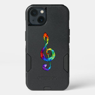 Rainbow musical key treble clef iPhone 13 case