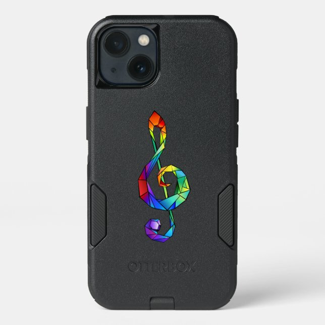 Rainbow musical key treble clef otterbox iPhone case (Back)