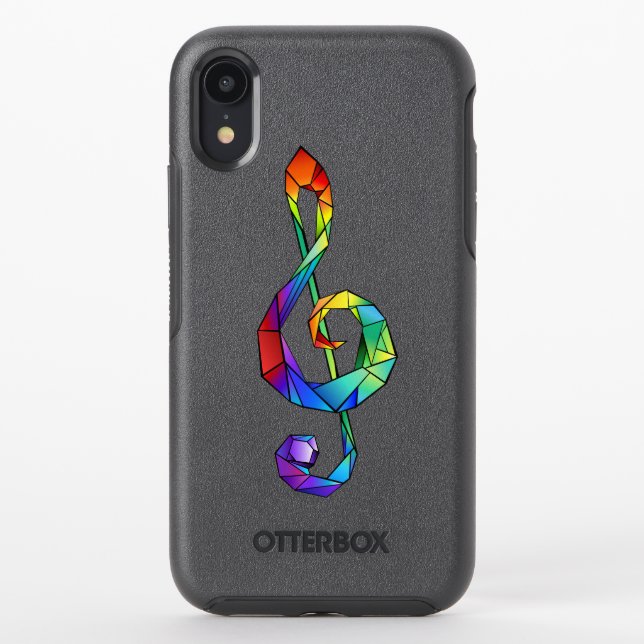 Rainbow musical key treble clef otterbox iPhone case (Back)