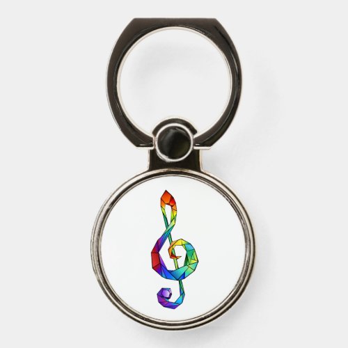 Rainbow musical key treble clef phone ring stand