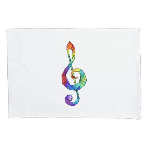 Rainbow musical key treble clef pillow case