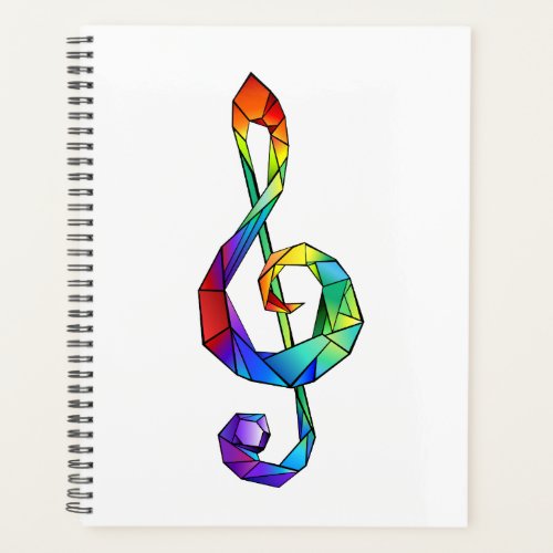 Rainbow musical key treble clef planner