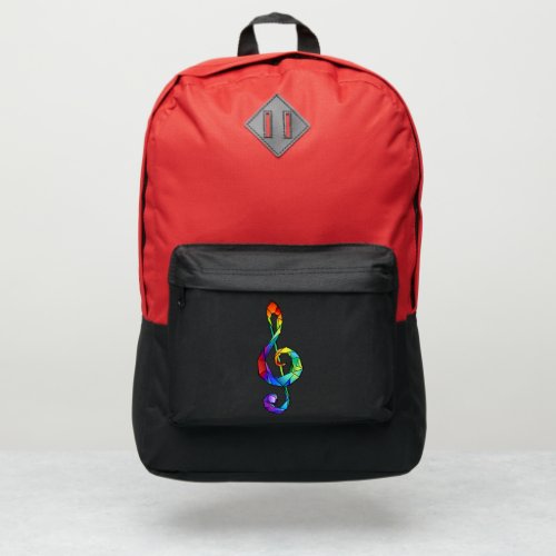 Rainbow Musical Key treble clef Port Authority Backpack