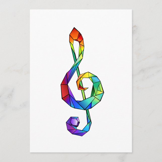 Rainbow musical key treble clef program (Front)