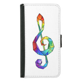 Rainbow musical key treble clef samsung galaxy s5 wallet case