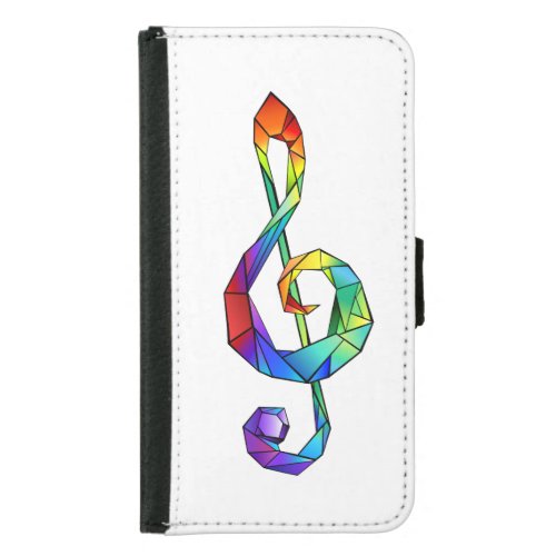 Rainbow musical key treble clef samsung galaxy s5 wallet case