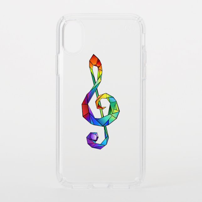 Rainbow musical key treble clef speck iPhone x case (Front)