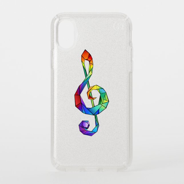 Rainbow musical key treble clef speck iPhone XS case (Front)