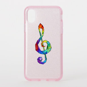 Rainbow musical key treble clef speck iPhone XS case