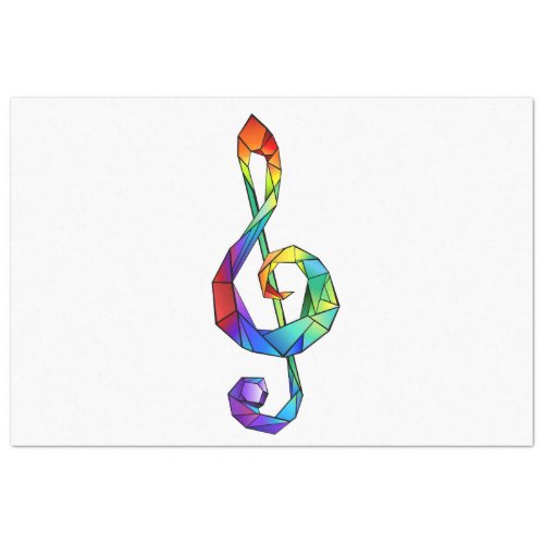 Rainbow musical key treble clef tissue paper