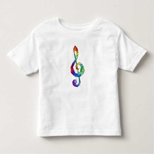 Rainbow musical key treble clef toddler t_shirt