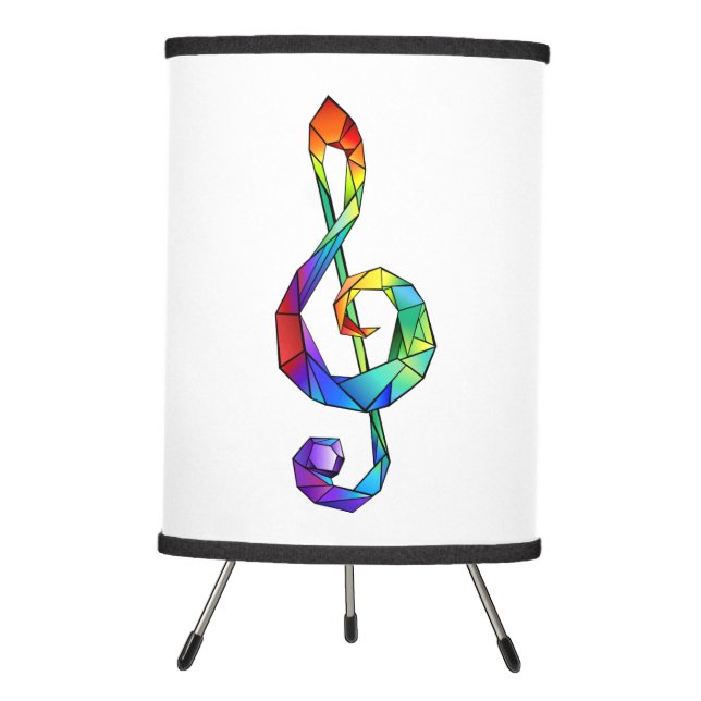 Rainbow musical key treble clef tripod lamp (Front)