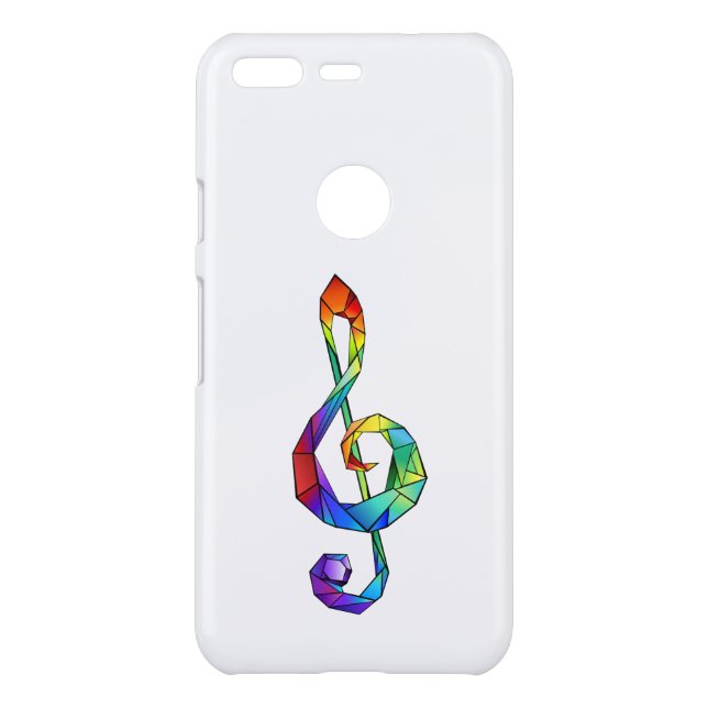 Rainbow musical key treble clef uncommon google pixel case (Back)