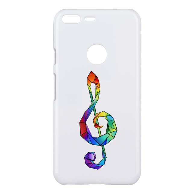 Rainbow musical key treble clef uncommon google pixel XL case (Back)