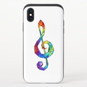 Rainbow musical key treble clef iPhone x slider case