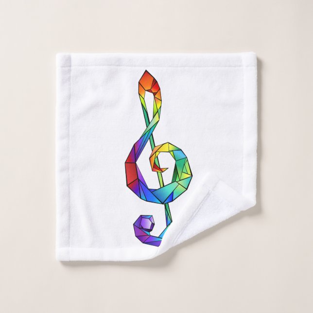 Rainbow musical key treble clef wash cloth (Wash Cloth)