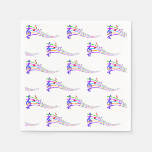 rainbow musical notes napkins