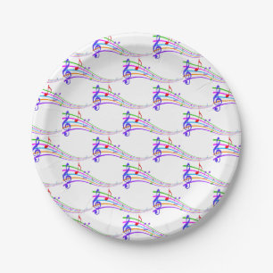 rainbow musical notes paper plates