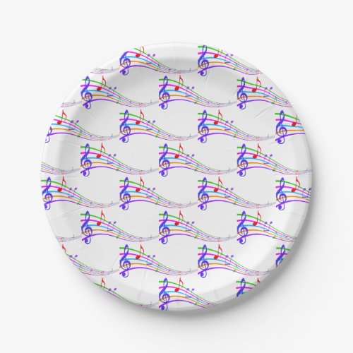 rainbow musical notes paper plates
