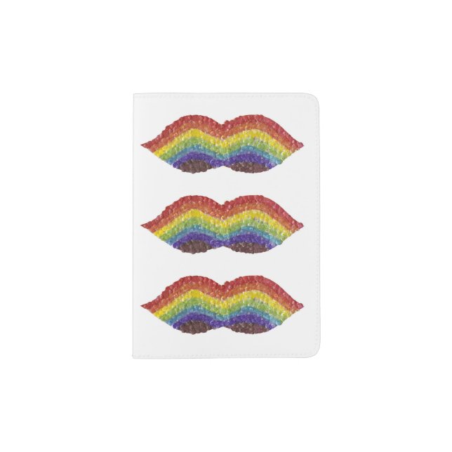 Rainbow Mustache Passport Holder (Front)